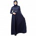 Designer polka dotted Umbrella abaya- Navy Blue Designer polka dotted Umbrella abaya- Navy Blue